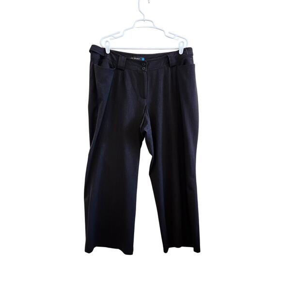 Lane Bryant Flat Fronts Dress Pants Slash Pocket Navy Blue Size 3 Petite - Picture 1 of 8